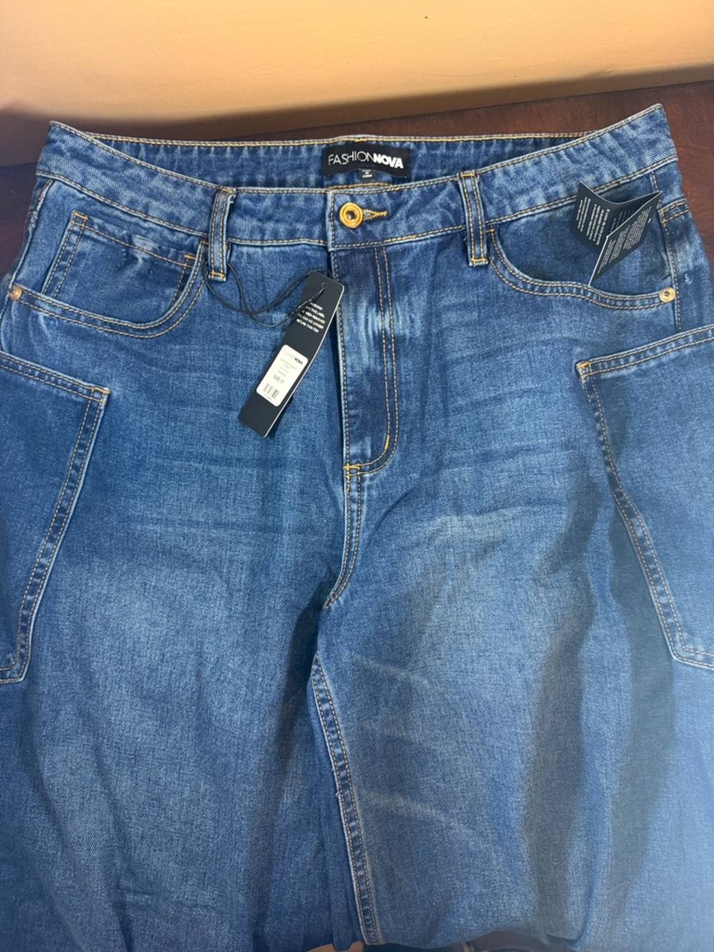 Fashion Nova Men Relaxed‎ Fit Indigo Blue Denim Jeans
